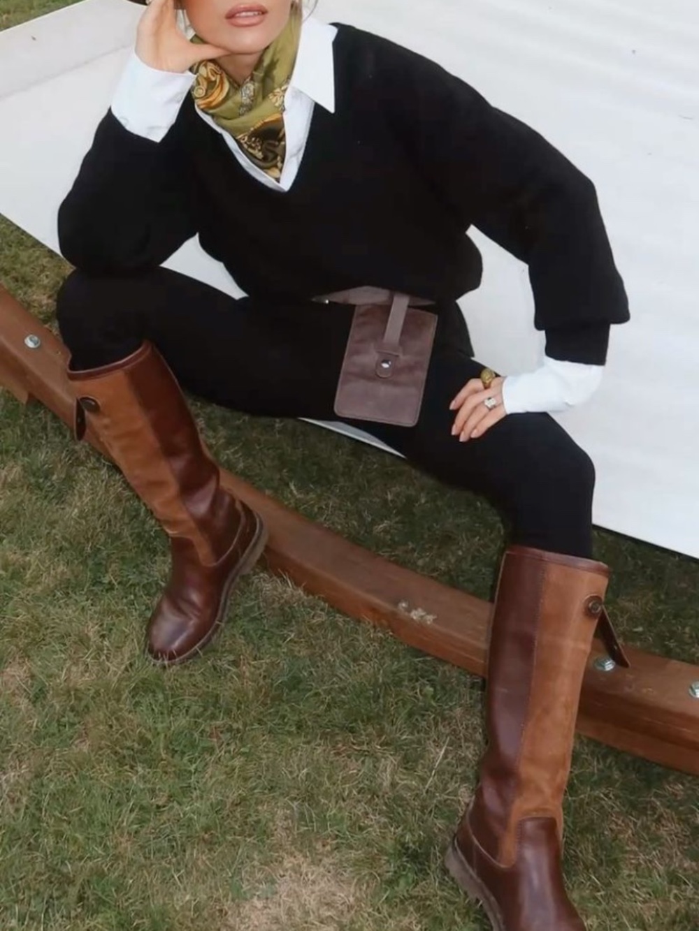 Lucchese two-tone Leather/Suede Riding Boot-(Ralph Lauren dream boot)